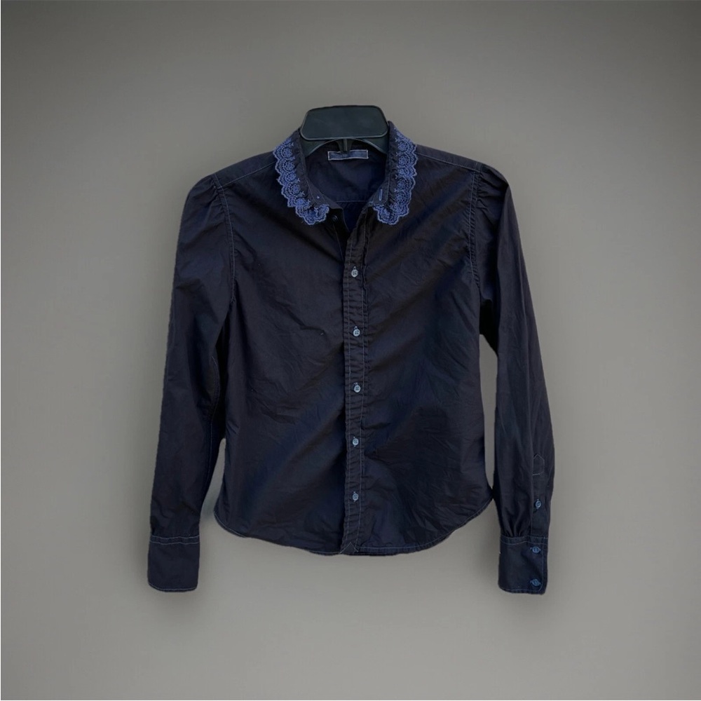 Doen Black Blouse Size XXS Academia Coquette Feminine